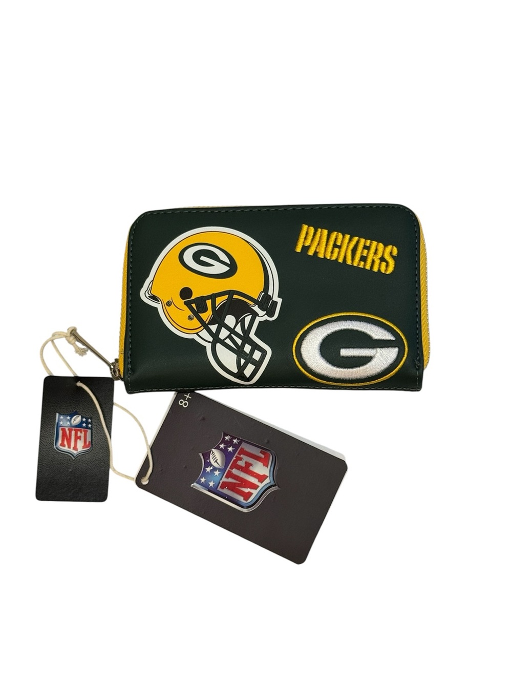 Loungefly NFL Green Bay Packers Patches Zip Around Wallet New